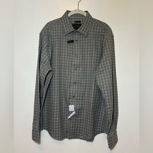 NWT Jos. A. Bank Men’s XXL Gray Plaid Casual Button Down Shirt